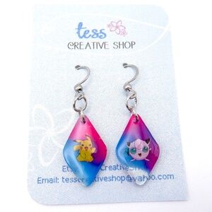 Small Resin Pokemon Earrings NEW